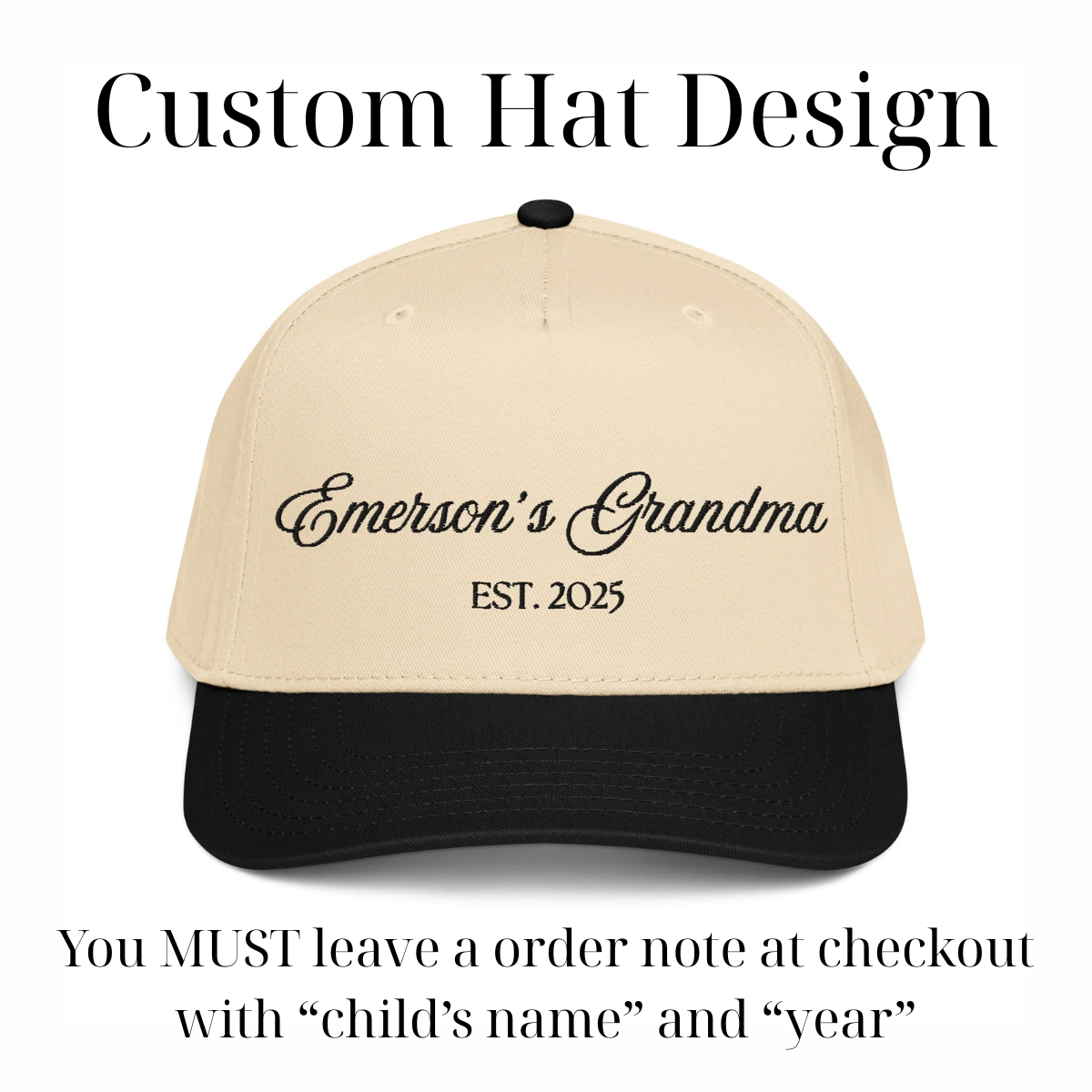 CUSTOM Grandma Canvas Hat