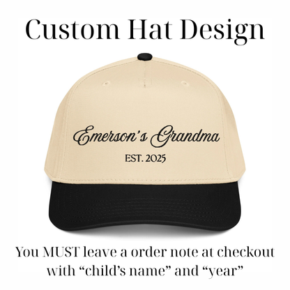 CUSTOM Grandma Canvas Hat