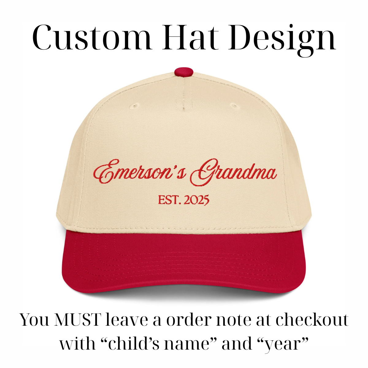 CUSTOM Grandma Canvas Hat
