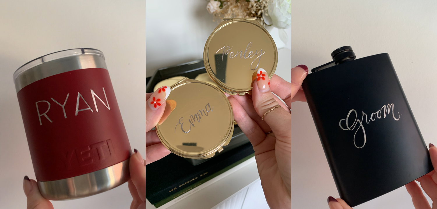 hand engraving on metal products as personalized gift keepsakes