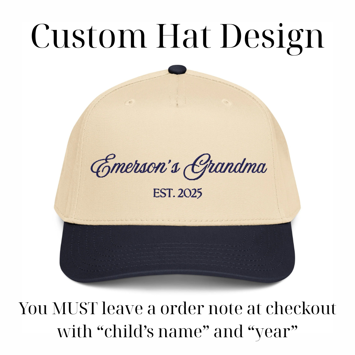 CUSTOM Grandma Canvas Hat