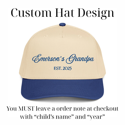 CUSTOM Grandpa Canvas Hat