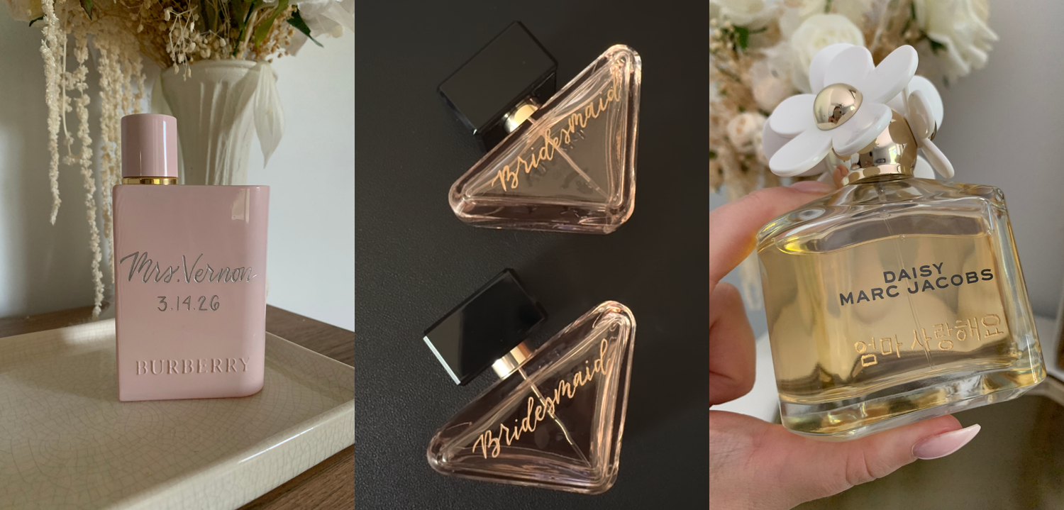 Custom Engraved perfume bottles as keepsake gifts in Kansas City