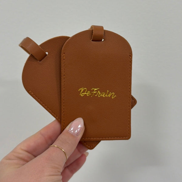 custom hot foiled luggage tags by paxton dawson creative co.