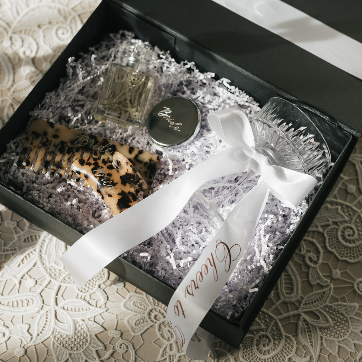 Luxury magnetic keepsake box with personalized ribbon detail — Wedding Keepsake Box Kansas City