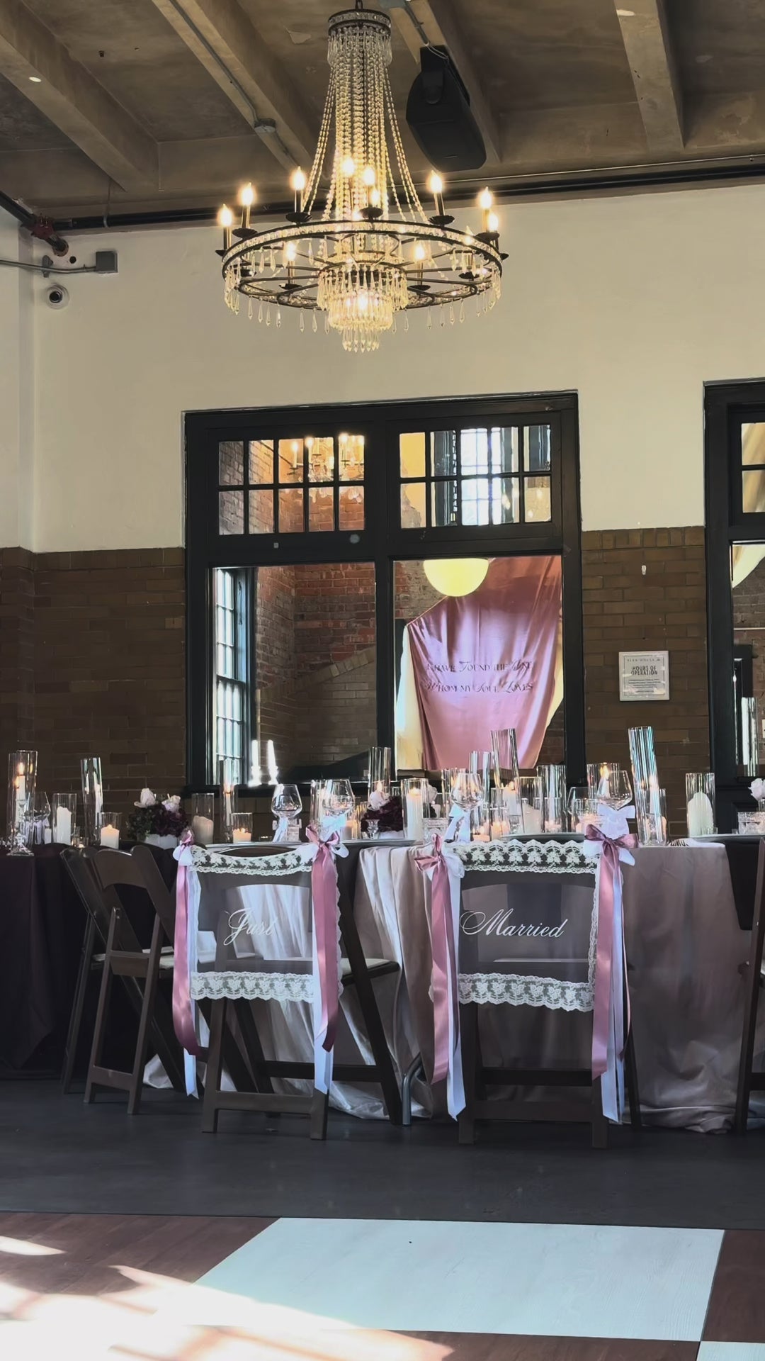 custom fabric signage and details for wedding in Kansas City